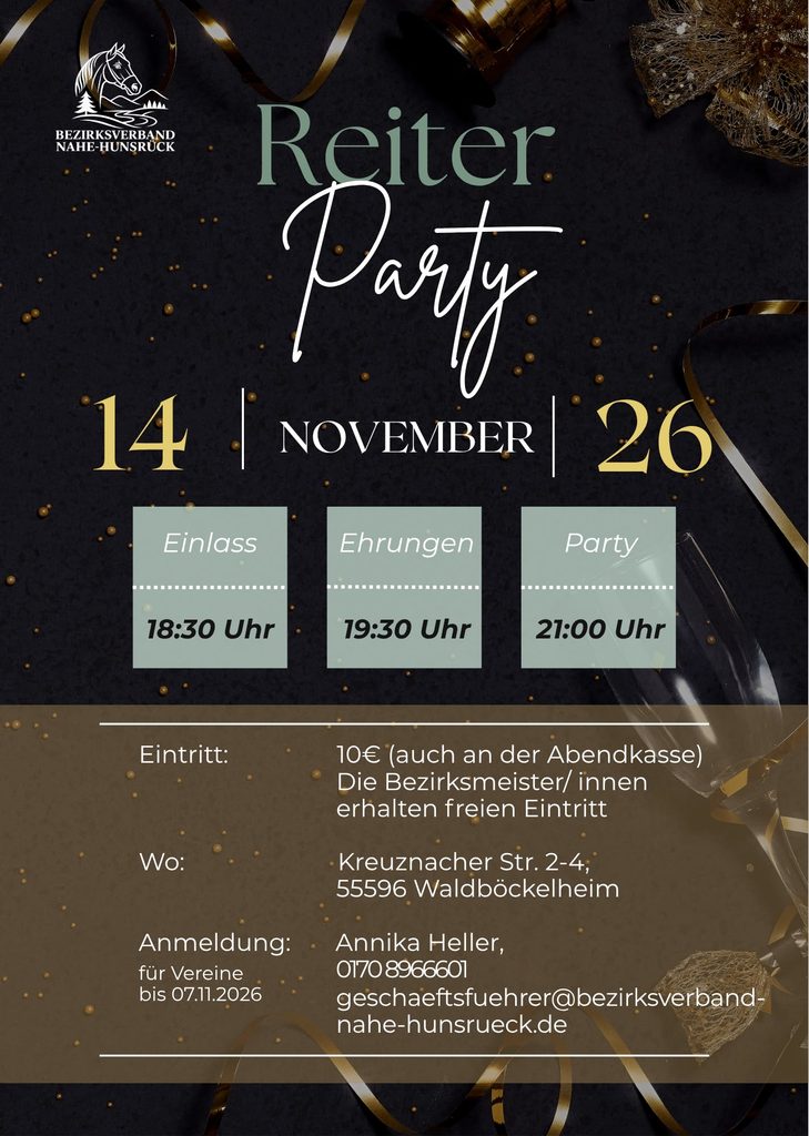 Einladung Reiterparty 2026
